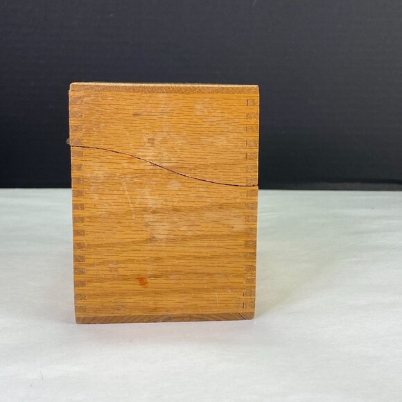 Vintage Hedges Hinged Box Joint Wood Recipe Box - Picture 4 of 13